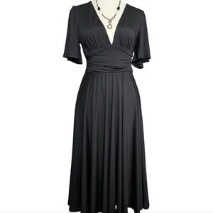 NWT Midi Black Smocked Band Dress